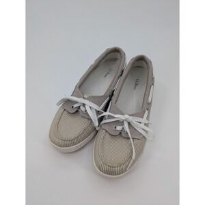 LL Bean‎ Boat Shoes Womens Size 8 W Beige Deck 287089